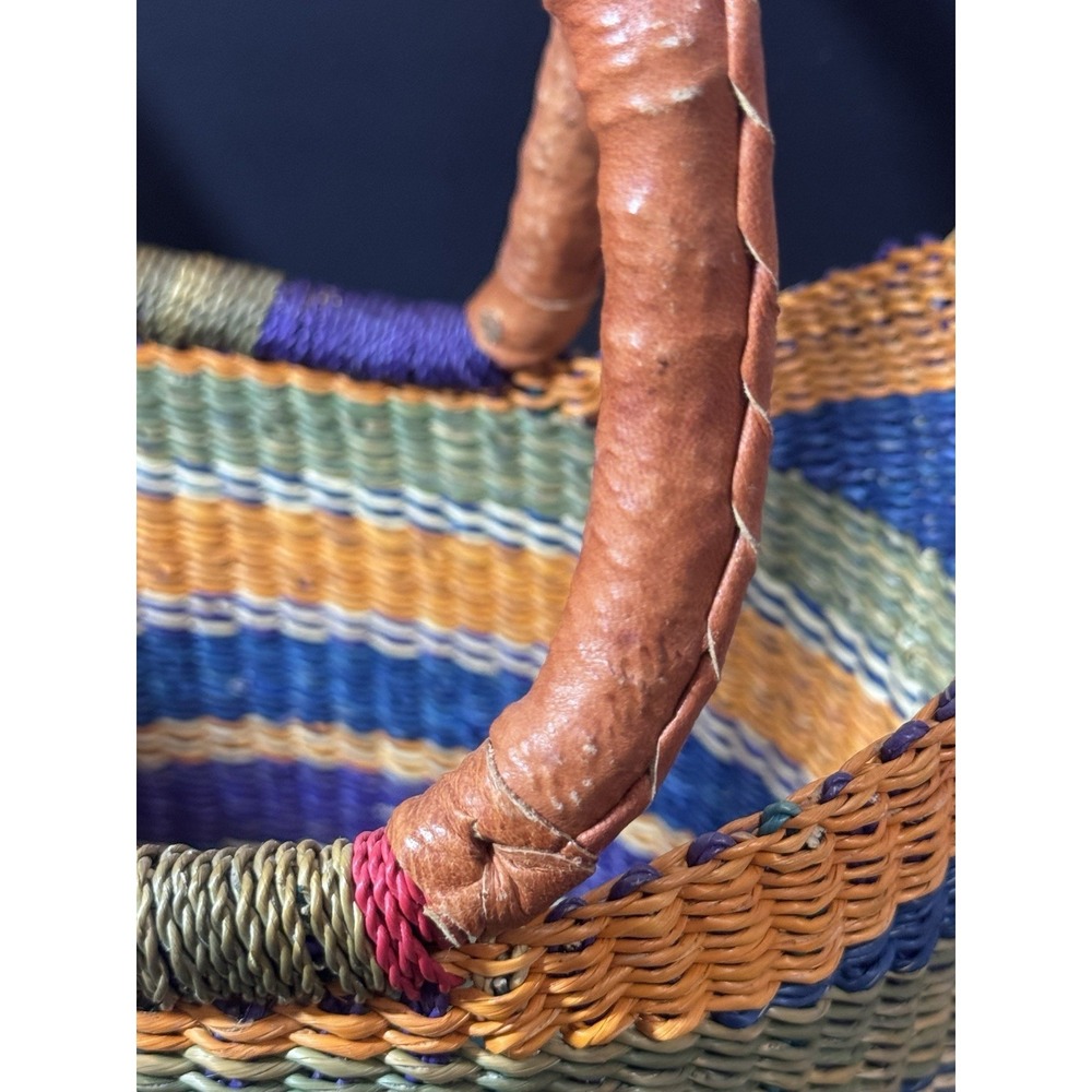 African Bolga Basket U Shopper Tote Basket - Picture 15 of 16